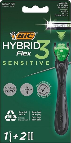 BIC Flex 3 Hybrid Sensitive Бритва с 2 сменными кассетами