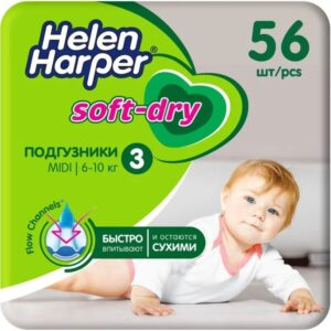 Helen Harper подгузники Детские Soft&Dry Midi №3 (6-10кг) 56шт