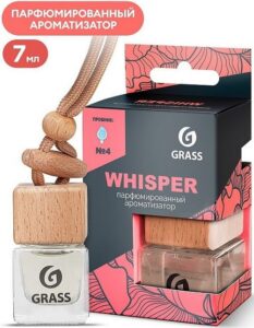 Grass ароматизатор жидкий Парфюмированный для Автомобиля Whisper №4 7мл