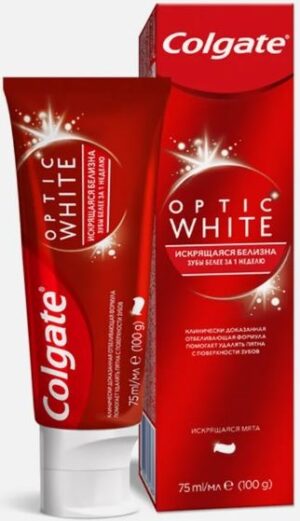 Colgate зубная паста Optic White Искрящаяся белизна 75мл