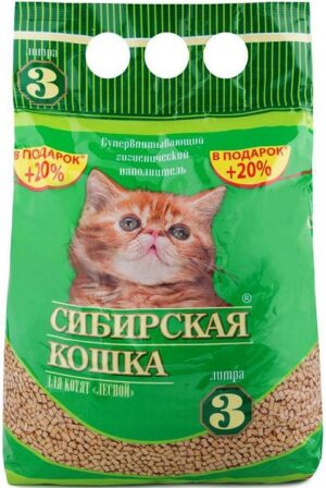 Сибирская Кошка наполнитель для Котят Впитывающий Лесной 3л