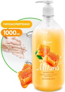 Grass крем-мыло жидкое Milana Молоко и Мёд с дозатором 1000мл