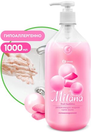 Grass крем-мыло жидкое Milana Fruit Bubbles с дозатором 1000мл