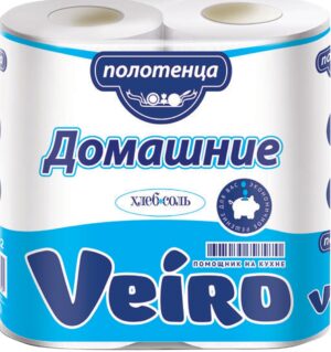 Полотенца бумажные кухонные Veiro Домашние БЕЛЫЙ 2х-слойные 2 рул.