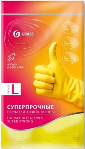 Grass перчатки хозяйственные Суперпрочные L 1шт