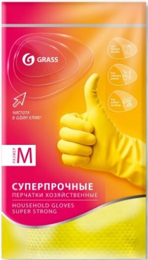 Grass перчатки хозяйственные Суперпрочные M 1шт