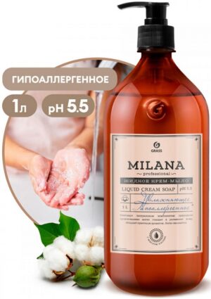 Grass крем-мыло жидкое Milana Увлажняющее с маслом Хлопка 1000мл