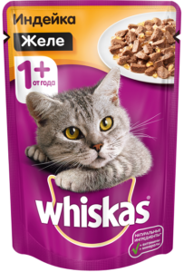 Whiskas кошачий корм с Индейкой в желе 85гр