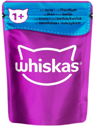 Whiskas кошачий корм с Тунцом в желе 85гр
