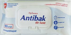 Antibak de luxe влажные салфетки Антибактериальные очищающие 80шт