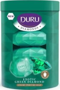 DURU мыло туалетное Diamonds волшебный Изумруд банка 4х90гр