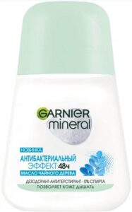 Garnier Mineral ролик Антибактериальный эффект с маслом Чайного дерева 48ч 50мл