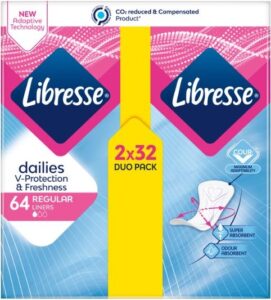 Libresse Ежедневные Прокладки Dailies V-Protection&Freshness Regular 64шт