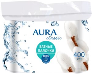 Aura ватные палочки 400шт пакет