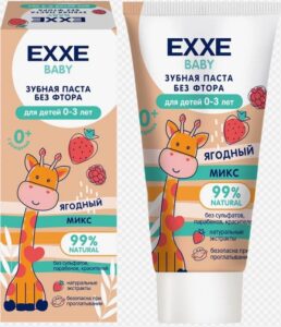 EXXE Baby зубная паста Детская Без фтора (0-3 лет) Ягодный микс 50гр