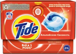 TIDE Средство моющее в растворимых капсулах Альпийская свежесть 10шт