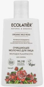 ECOLATIER молочко для лица Очищающее Молодость и Красота Роза и Персик 250мл