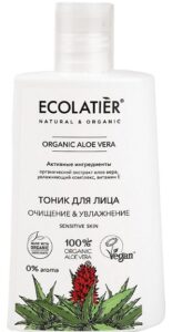 ECOLATIER тоник для лица Очищение и Увлажнение Алоэ вера и витамин Е 250мл