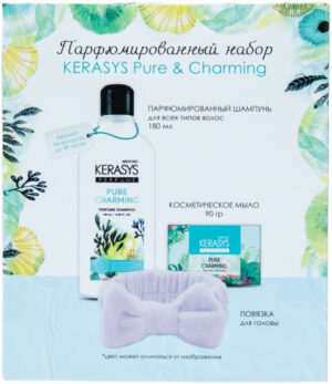 Kerasys Подарочный набор Pure&Charming (Шампунь 180мл+Мыло 90гр+ Повязка) 1шт