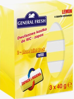General Fresh запасной блок Двухкомпонентный для унитаза Лимон 3х40гр
