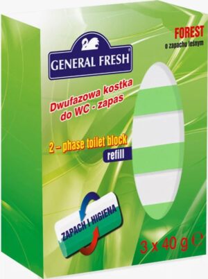 General Fresh запасной блок Двухкомпонентный для унитаза Лес 3х40гр