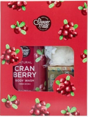 Shower Mate подарочный набор( Гель для душа Клюква 500мл + Мыло Kerasys+ Мочалка)