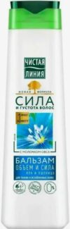 Чистая линия Бальзам Объем и сила для тонких и ослабленных волос Пшеница и лен  380мл
