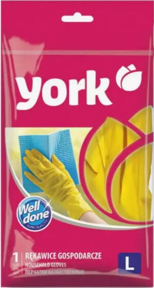 York Перчатки резиновые Хозяйственные L 1шт