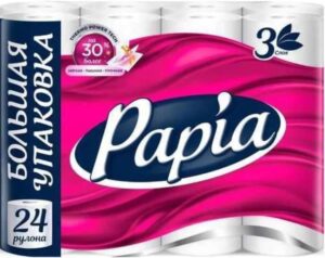 Papia Туалетная бумага 3х слойная 24шт