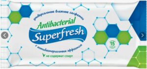 SuperFresh влажные салфетки Антибактериальные 15шт