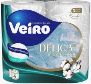 Бумага туалетная Veiro Delicate Cotton 3-сл  4 шт