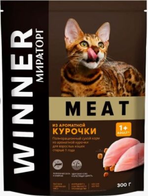Мираторг Meat Сухой корм для кошек Ароматная курочка 0,3кг