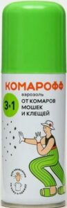 Комарофф Аэрозоль 3в1 от комаров,  мошек и клещей 100мл