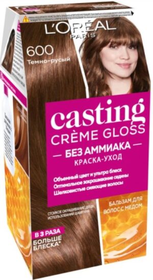 Loreal Paris Casting Creme Gloss краска-уход для волос без Аммиака №600 Темно-русый 180мл