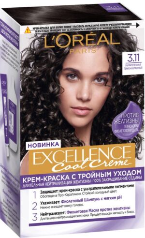 Loreal Paris Excellence Creme краска-уход с Тройным уходом №3.11 Ультрапепел тёмно-каштановый 192мл