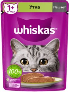 Whiskas кошачий корм с Уткой паштет 75гр