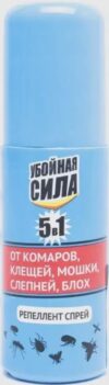 Убойная сила Спрей от комаров 5в1, 100мл.