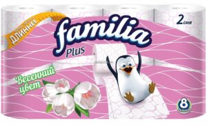Familia Plus туалетная бумага 2х слойная Весенний цвет 8шт