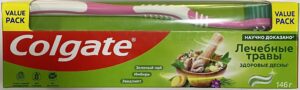 Colgate зубная паста лечебные травы 100мл + Зубная щетка “Эксперт чистоты”
