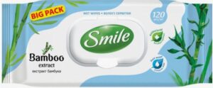 Smile Салфетки влажные Бамбук 120шт