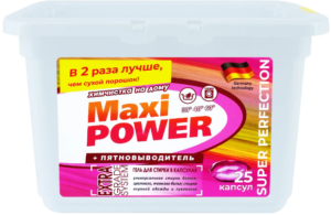 Maxi Power капсулы для стирки color + пятновыводитель  25шт