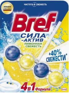 Bref Чистящее средство для унитаза СИЛА-АКТИВ ЛИМОННАЯ СВЕЖЕСТЬ 50гр