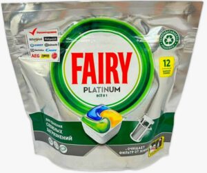 FAIRY Капсулы для посудомоечных машин всё в 1 Platinum Лимон 12шт