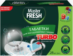 Master Fresh Таблетки для посудомоечной машины Turbo 9в1, 28шт