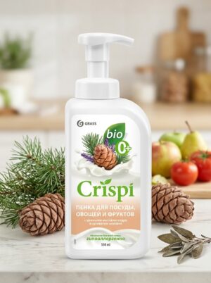 Grass Crispi Пенка для посуды, овощей и фруктов с ценными маслами кедра и ароматом шалфея, 550мл.