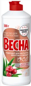 Весна средство для мытья посуды Алоэ вера и брусника  500мл.