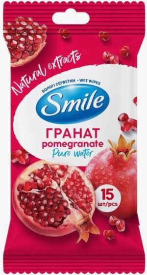 Smile Салфетки влажные Гранат 15шт