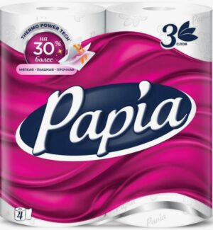 Papia Туалетная бумага 3х слойная 4шт