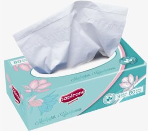 Papirone салфетки в коробке "Тиффани" 155х200 3 слоя 80 шт