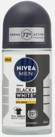 Nivea Men Антиперспирант ролик Черное и Белое невидимый Epic Night 50мл